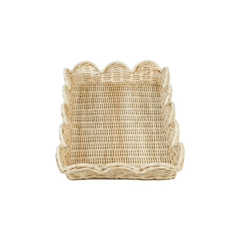 Belle Rattan Scallop Trays - Set of Two