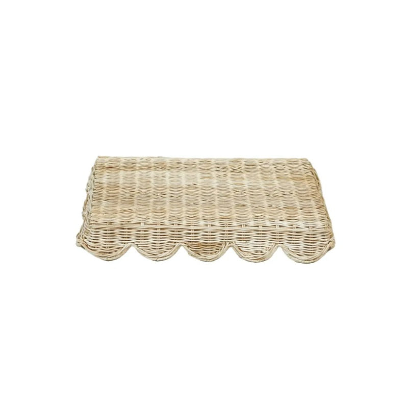 Belle Rattan Scallop Trays - Set of Two