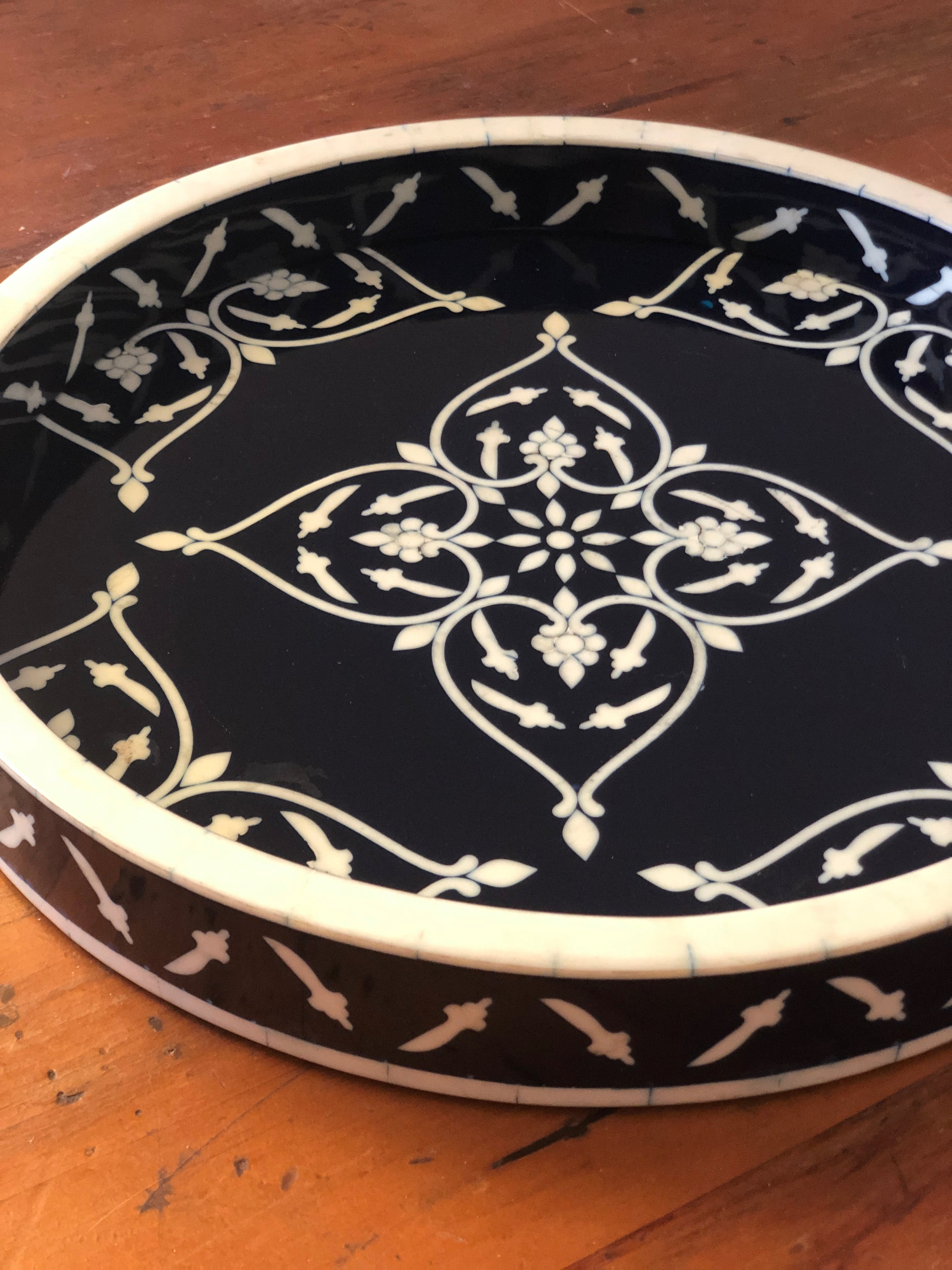 Bone Inlay Tray with Hearts