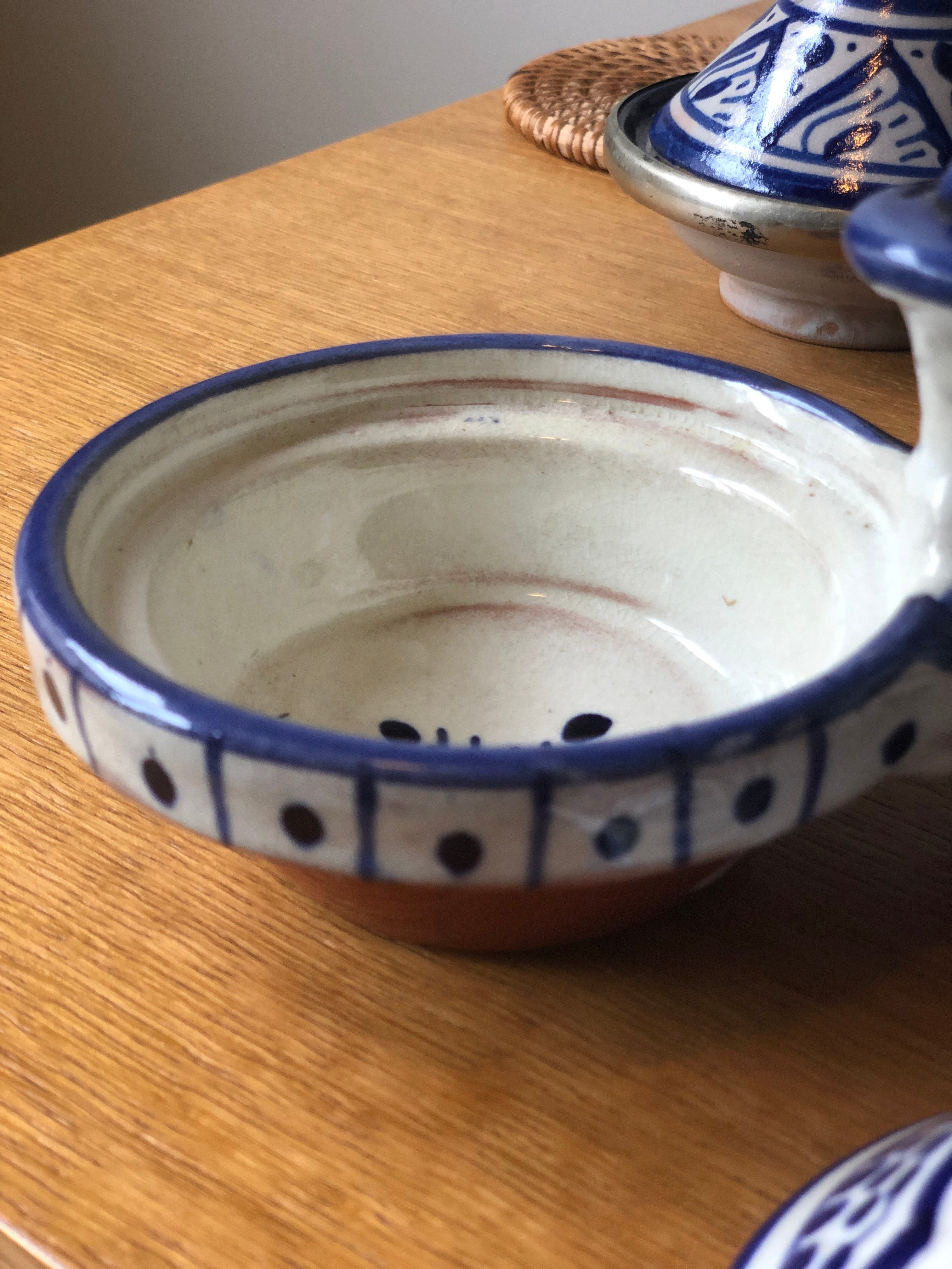 Moorish Fez Mini Dual Tagine in Blue & White