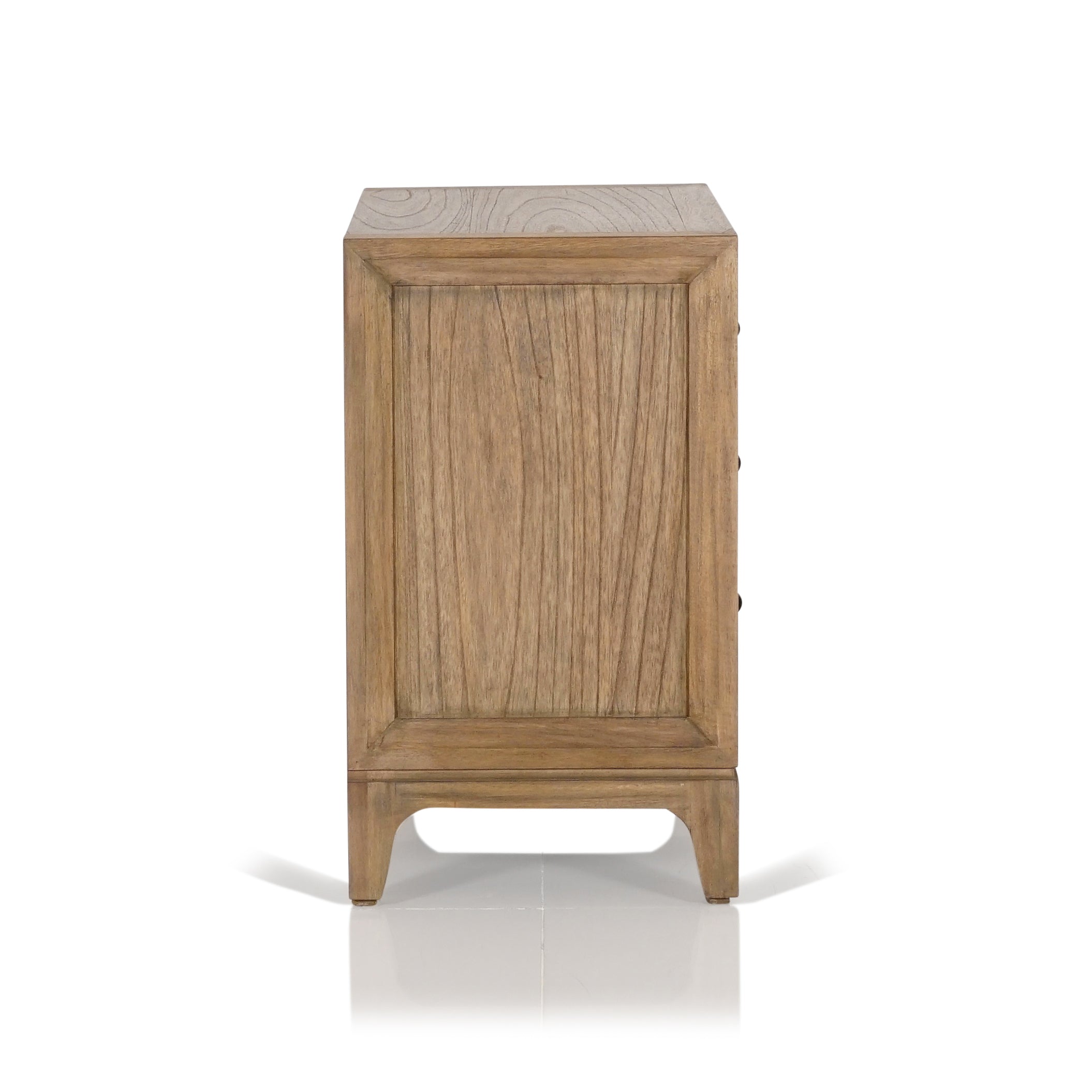 Evergreen Timber & Wicker 3 Drawer Bedside Table