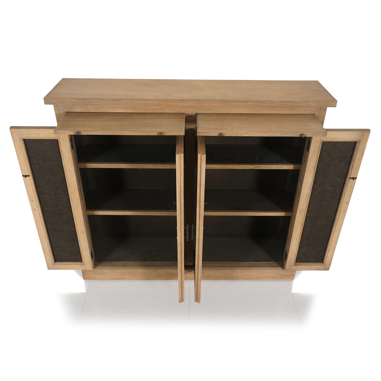 Evergreen Timber & Wicker Hall Cabinet Console