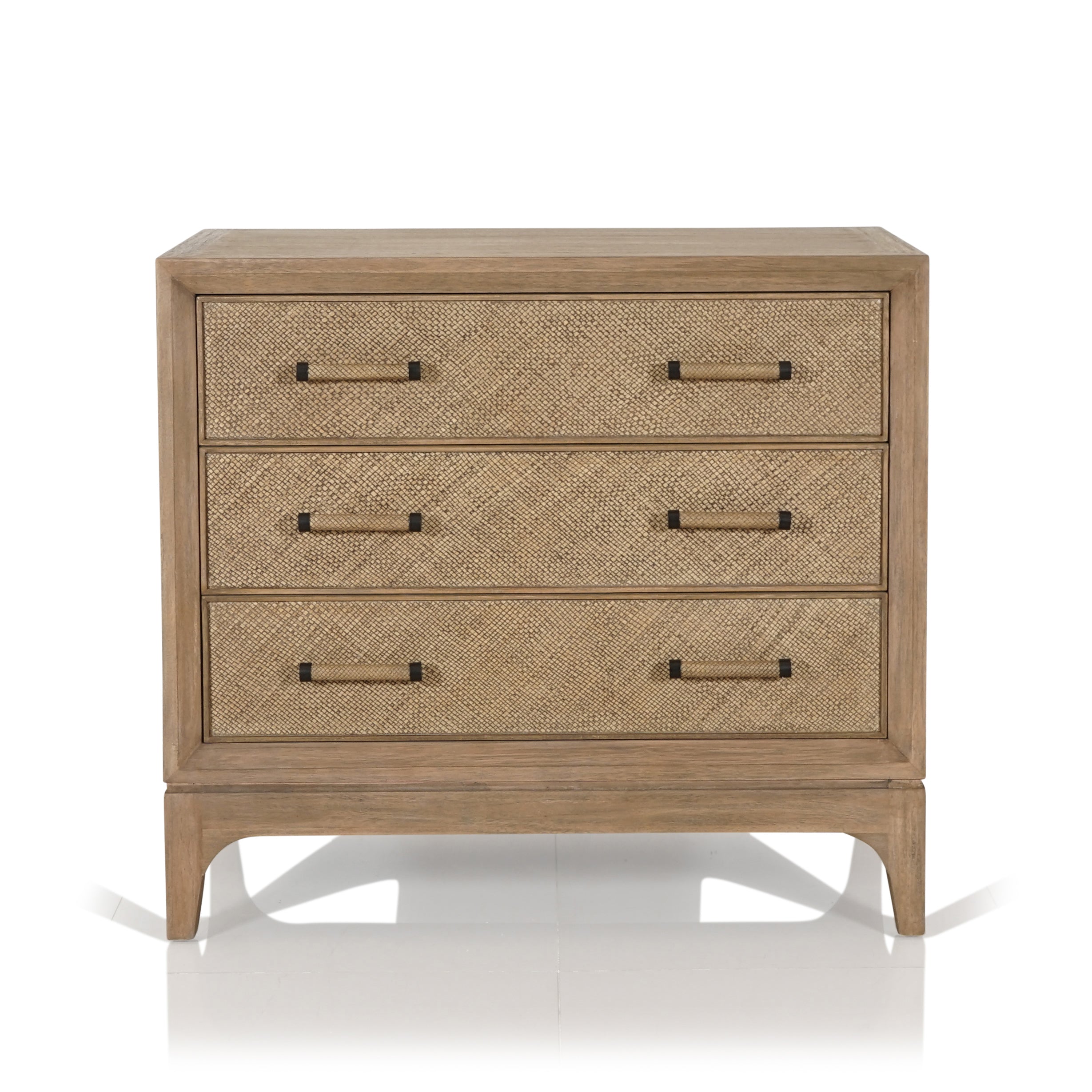 Evergreen Timber & Wicker 3 Drawer Chest