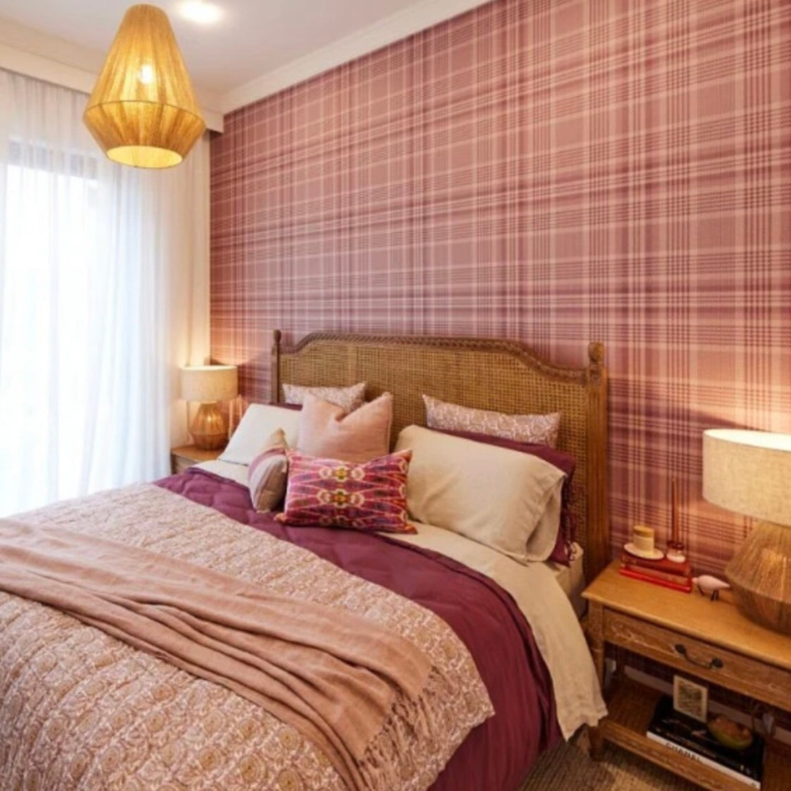 Vascalles Rattan Headboard in Oak