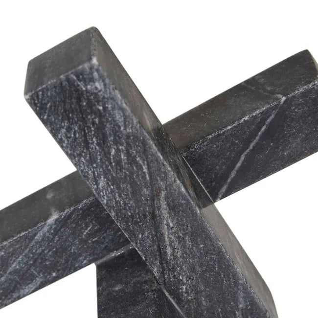 Rod Marble Sculpture in Black