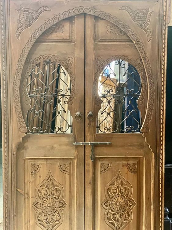 Moroccan Double Door with Ironwork