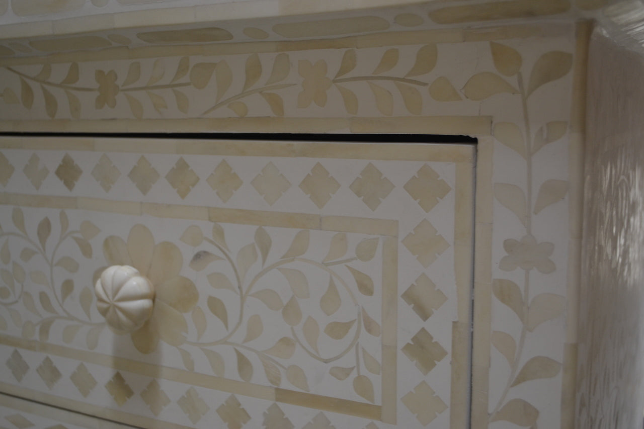 Bone Inlay Chest with 7 Drawers in White