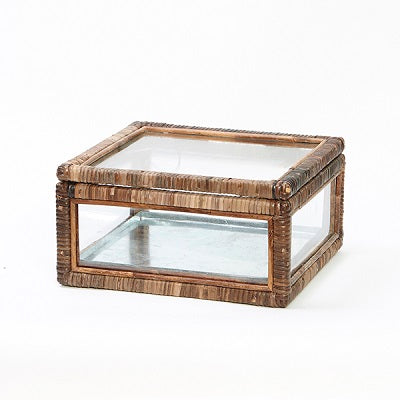 Rattan & Glass Display Box