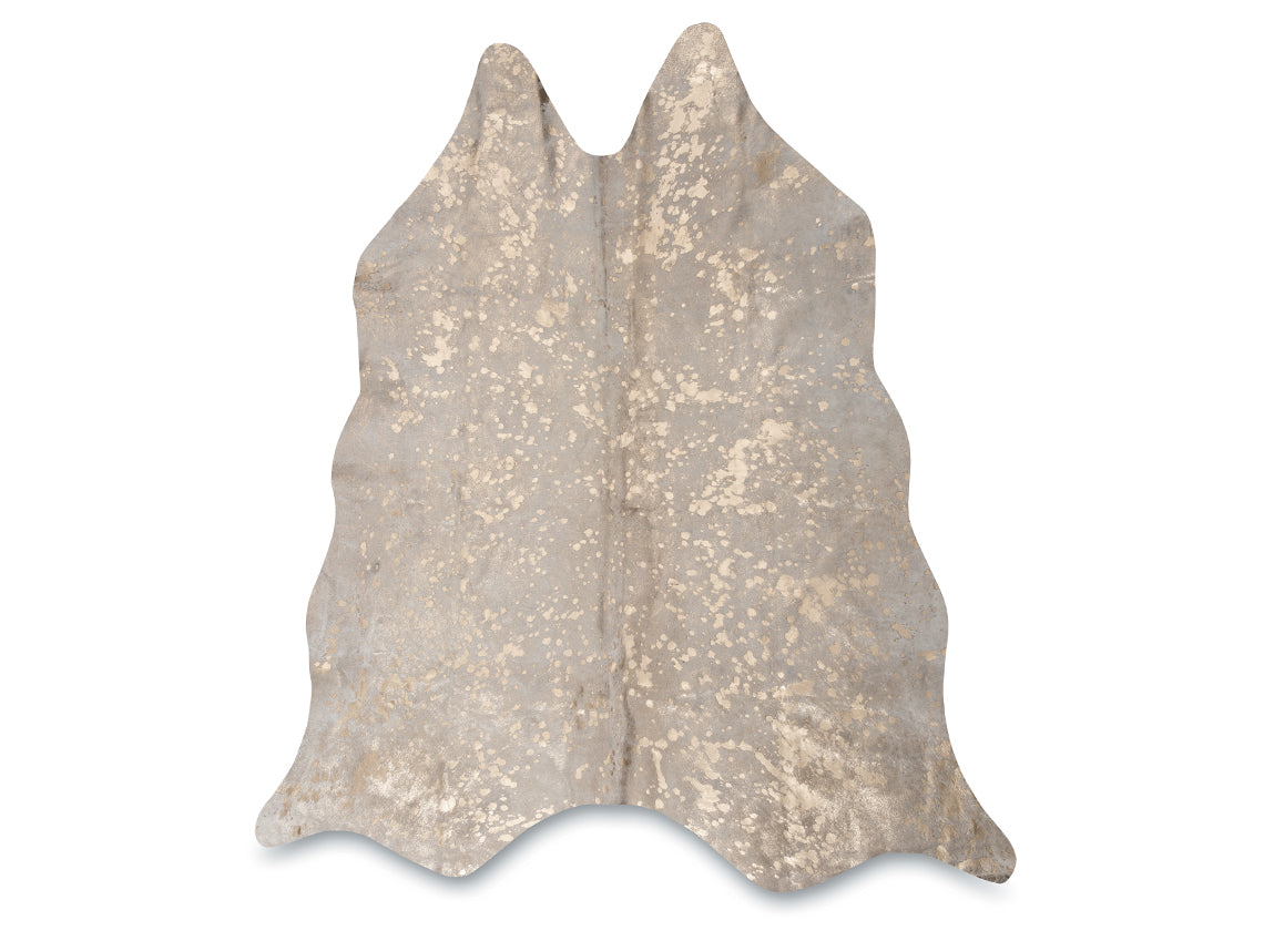 Devore Metallic Gold Cow Hide Rug