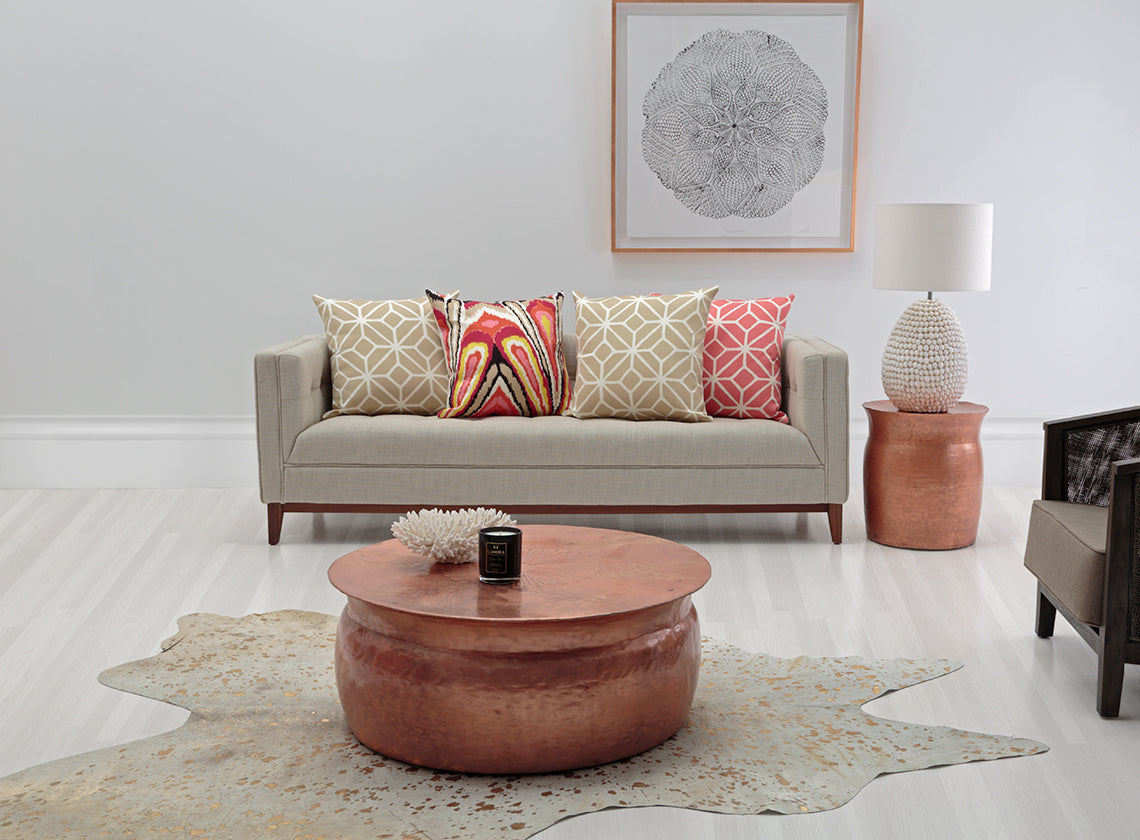 Devore Metallic Gold Cow Hide Rug