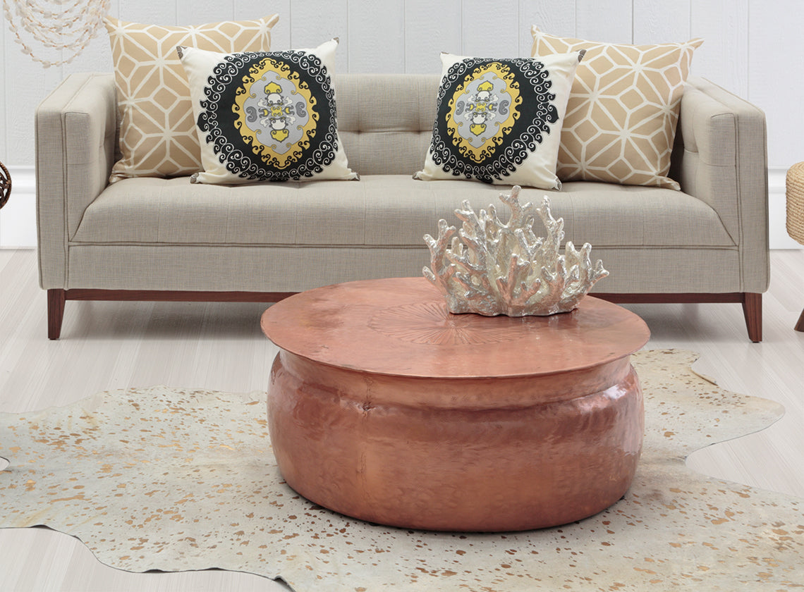 Devore Metallic Gold Cow Hide Rug