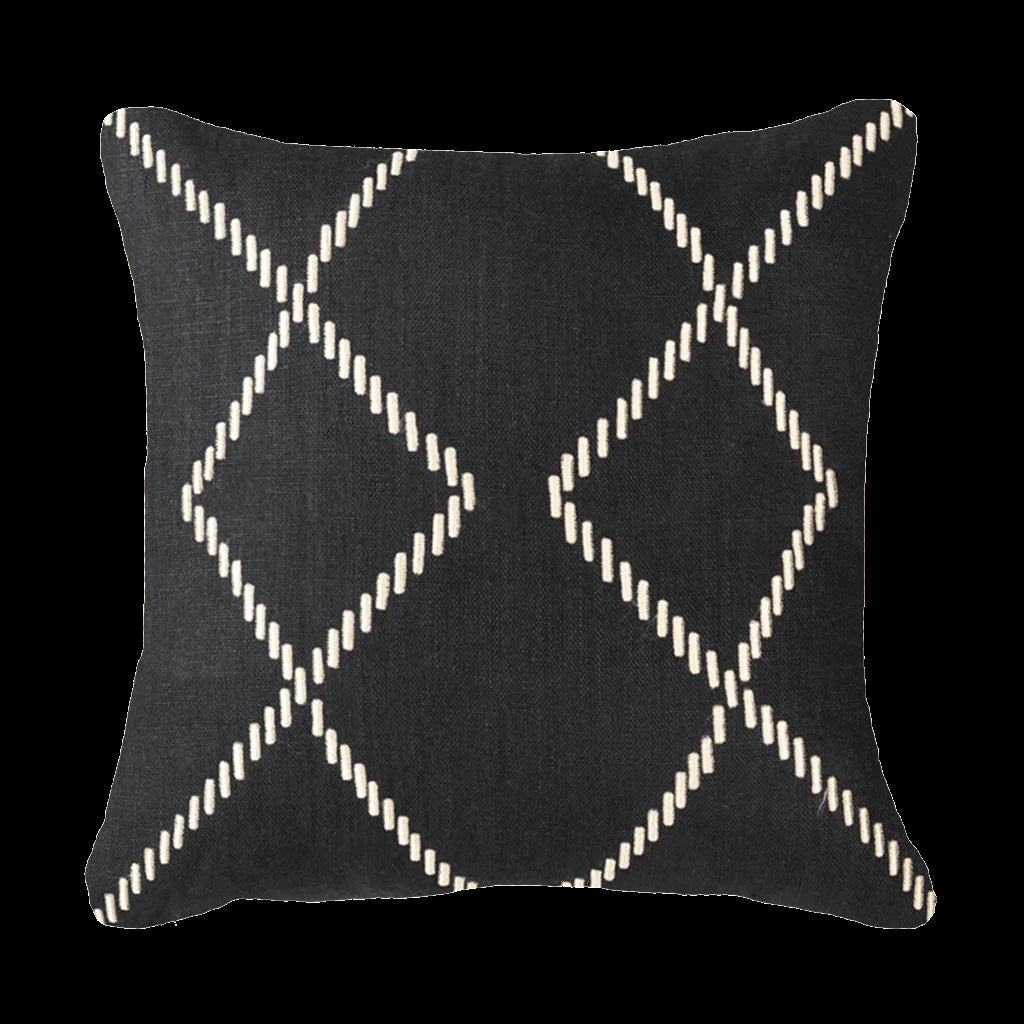 Dot Crop Circles Medium Cushion in Black