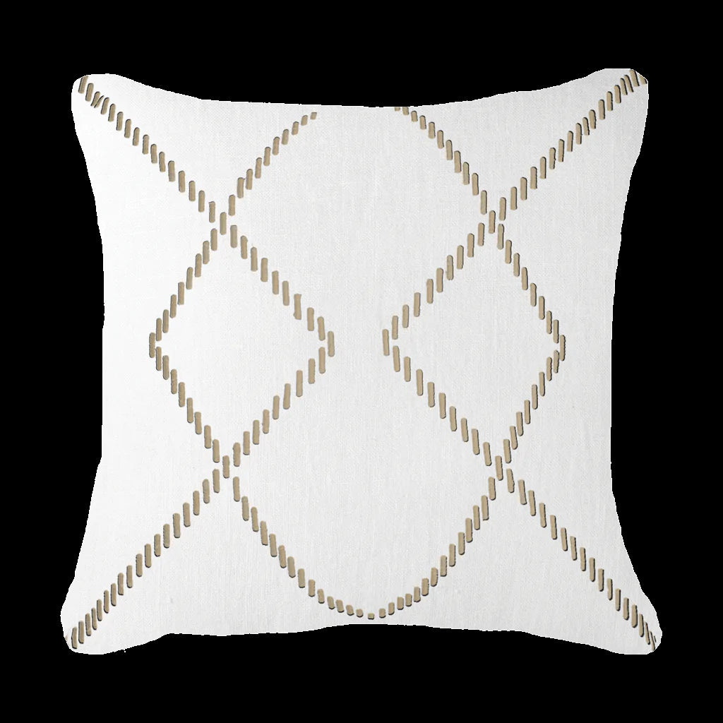 Dot Crop Circles Medium Cushion in White