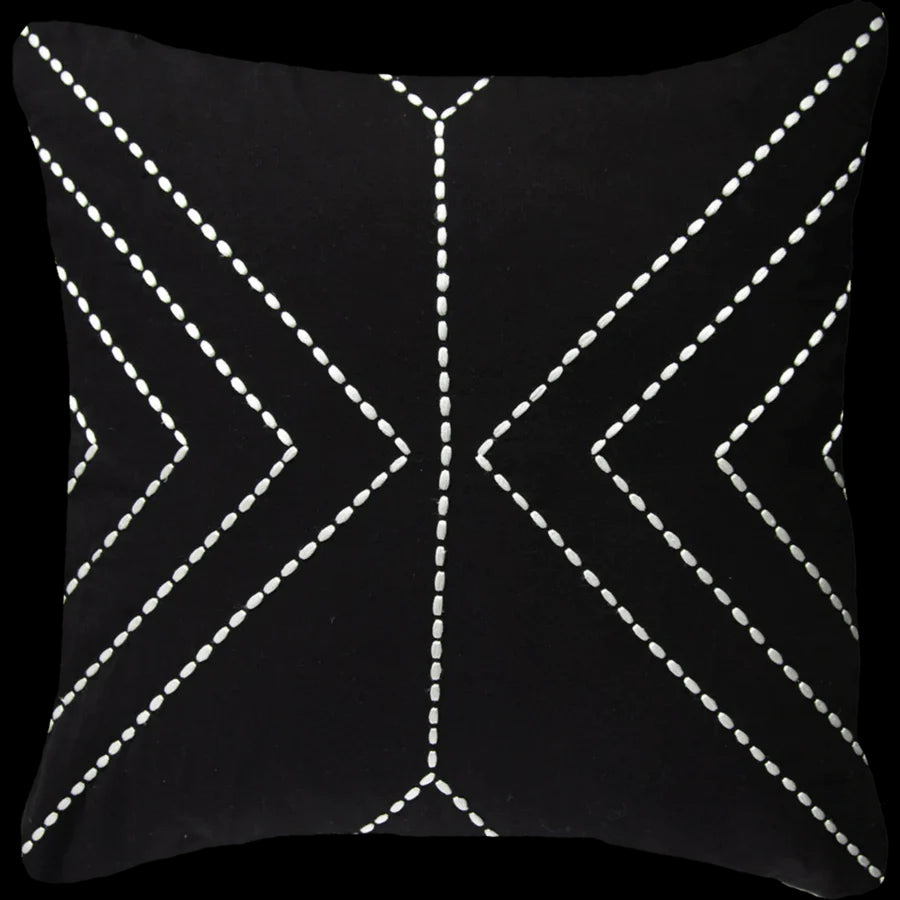 Dot Crop Lines Lounge Cushion in Black and White