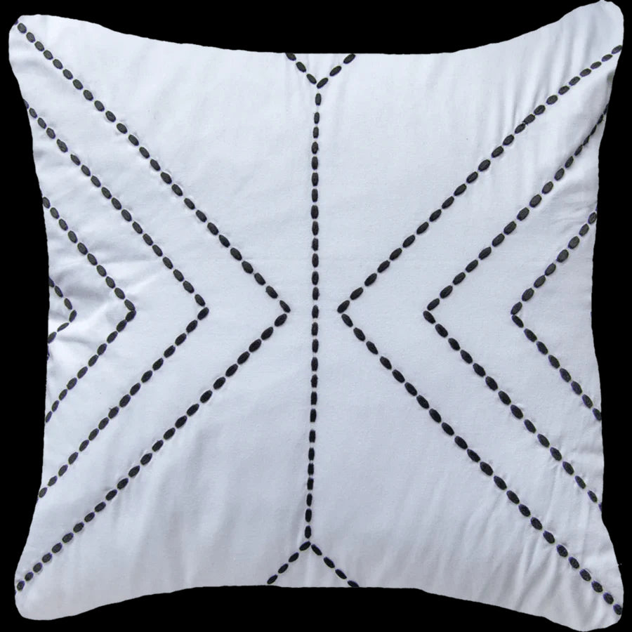 Dot Crop Lines Lounge Cushion in White & Black