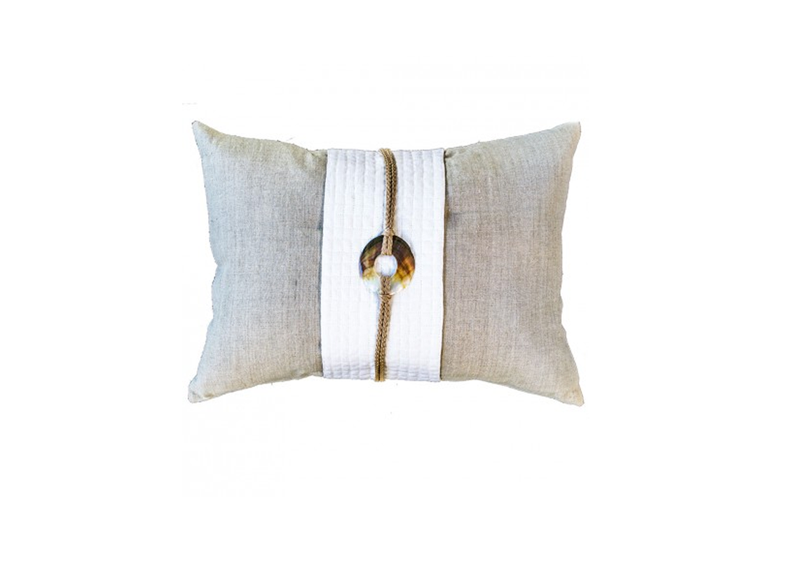 Shell Tassel Cross Patch Lumber Cushion