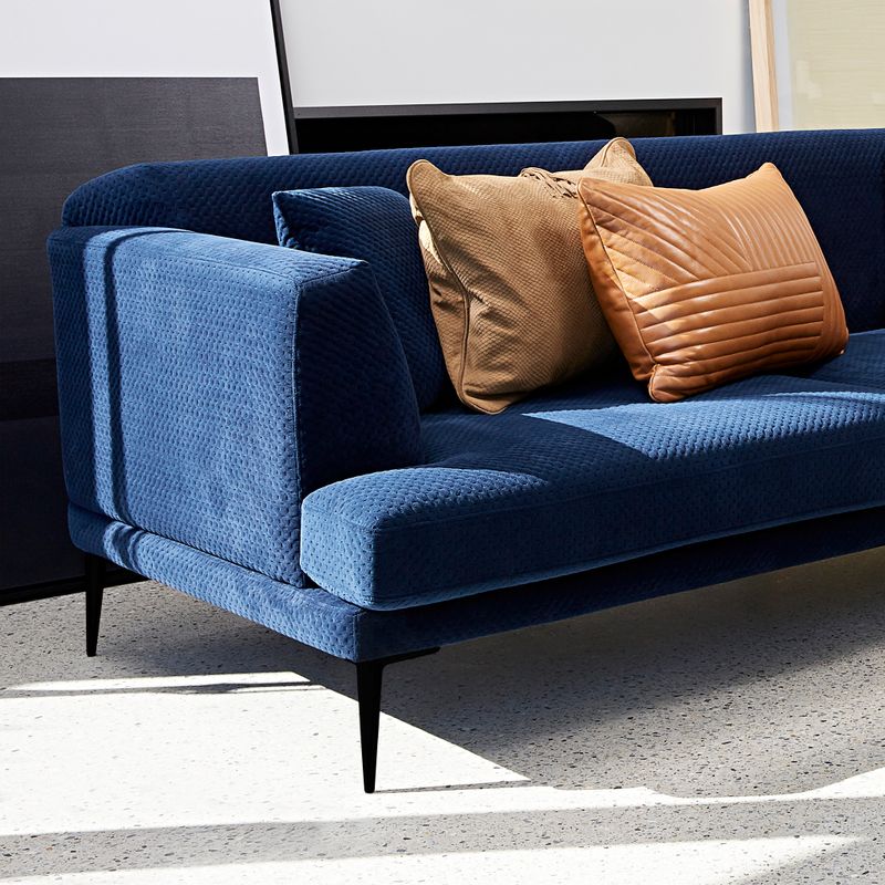 Twilight Sofa in Quilted Navy Velvet