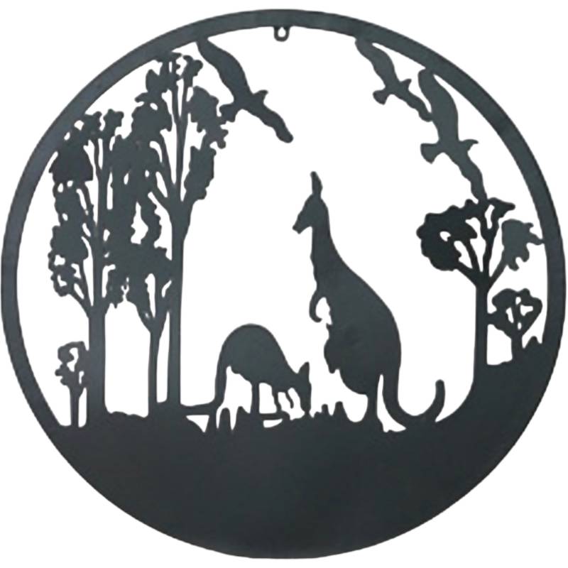 Kangaroos at Dusk Metal Wall Art