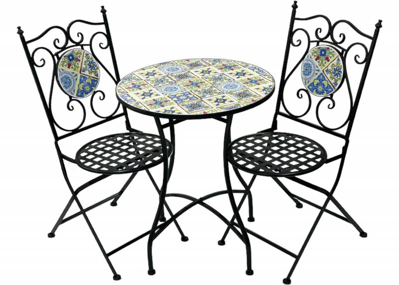 Essasouria Mosaic Table & 2 Chair Setting