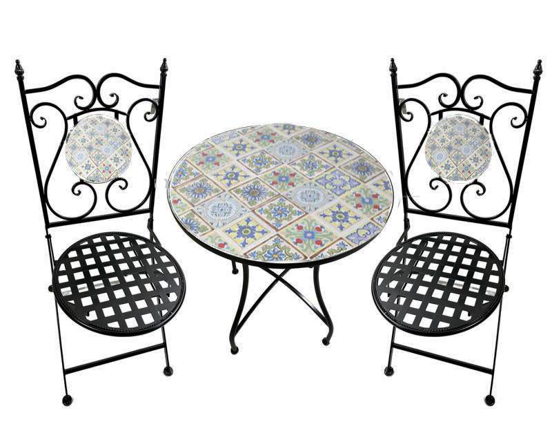 Essasouria Mosaic Table & 2 Chair Setting