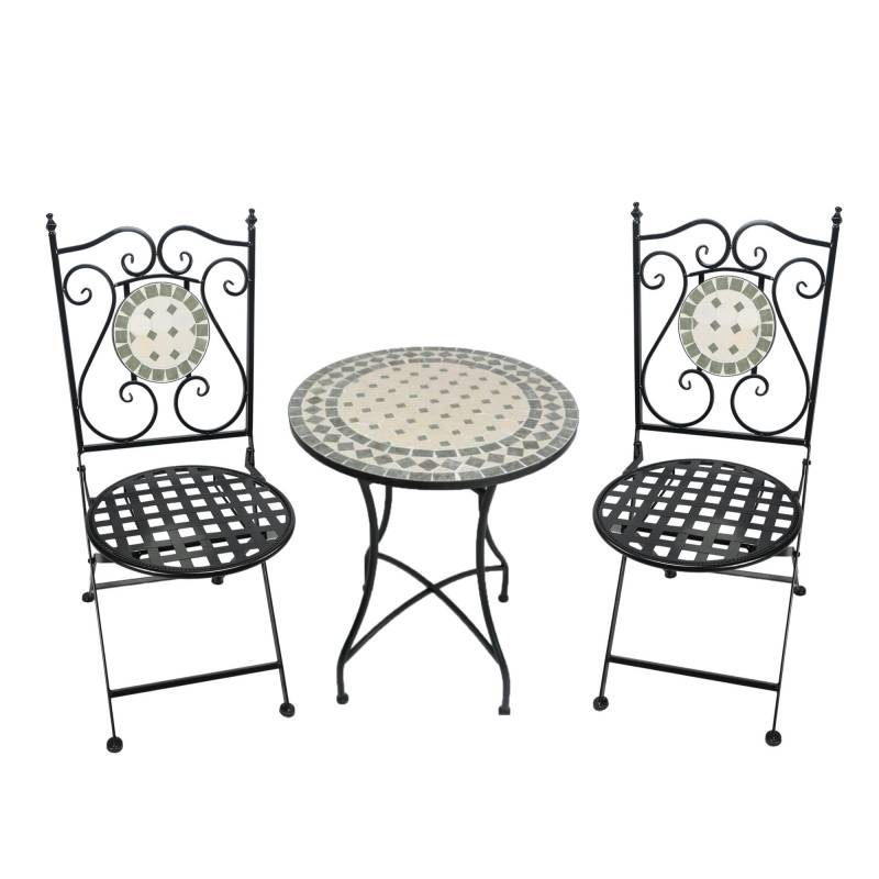 Observatory Mosaic Table & 2 Chair Setting