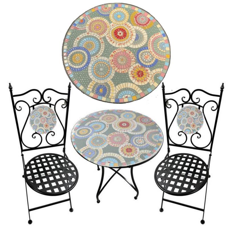 Amalfi Mosaic Table & 2 Chair Setting