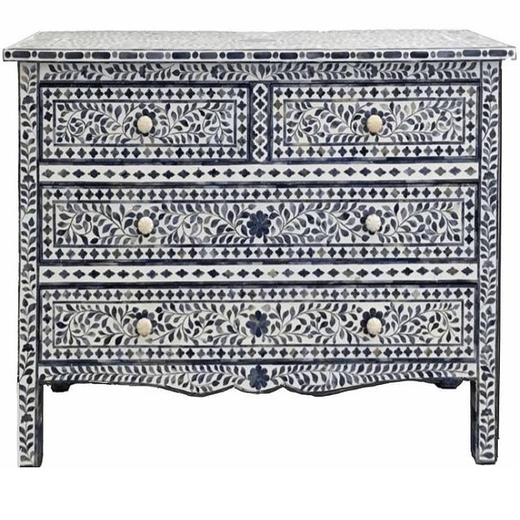 Bone Inlay Lori Coffee Table in Blue