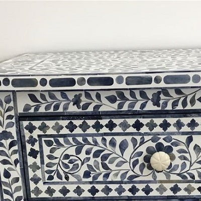 Bone Inlay Lori Coffee Table in Blue