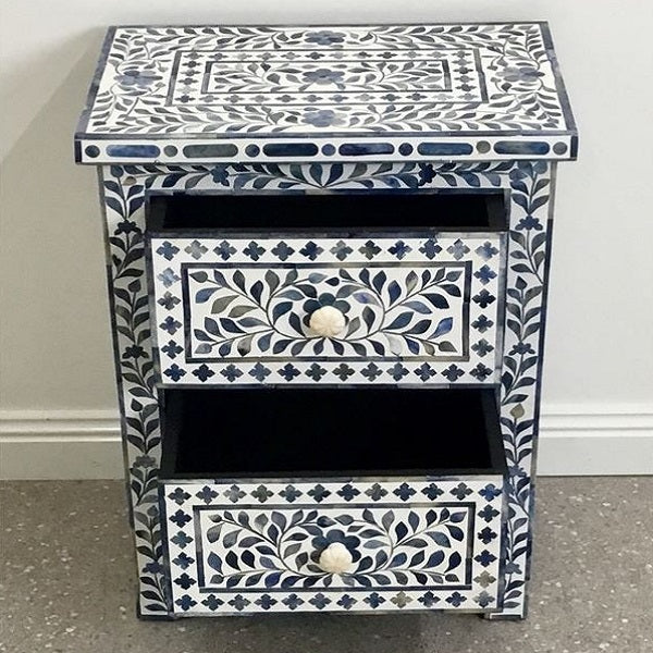 Bone Inlay Jenna Bedside Table