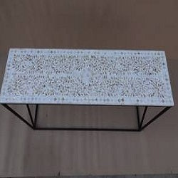 Hilton Bone Inlay Bedside Table in Black