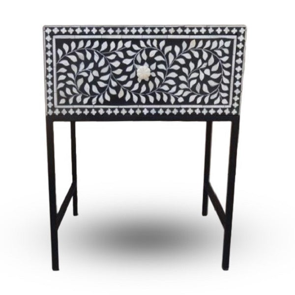 Bone Inlay Provincial 4 Drawer Chest in Grey
