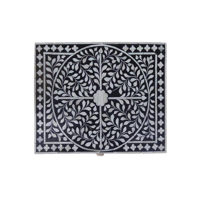 Bone Inlay Provincial 4 Drawer Chest in Grey