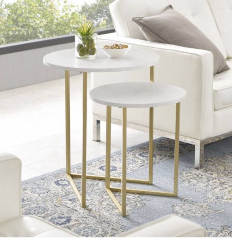 Benson Nesting Table Set of 2 with Gold Legs