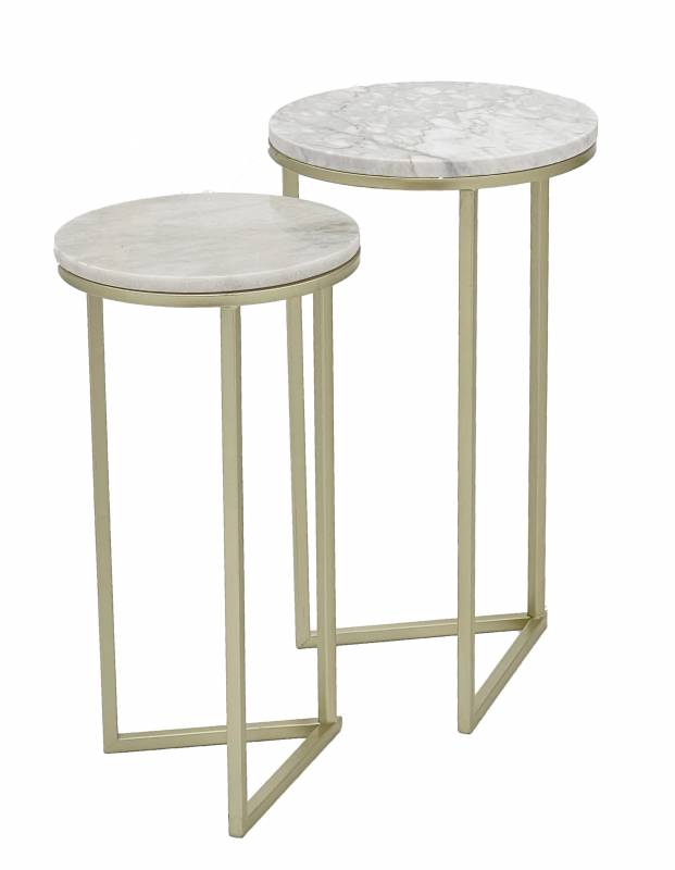 Benson Nesting Table Set of 2 with Gold Legs