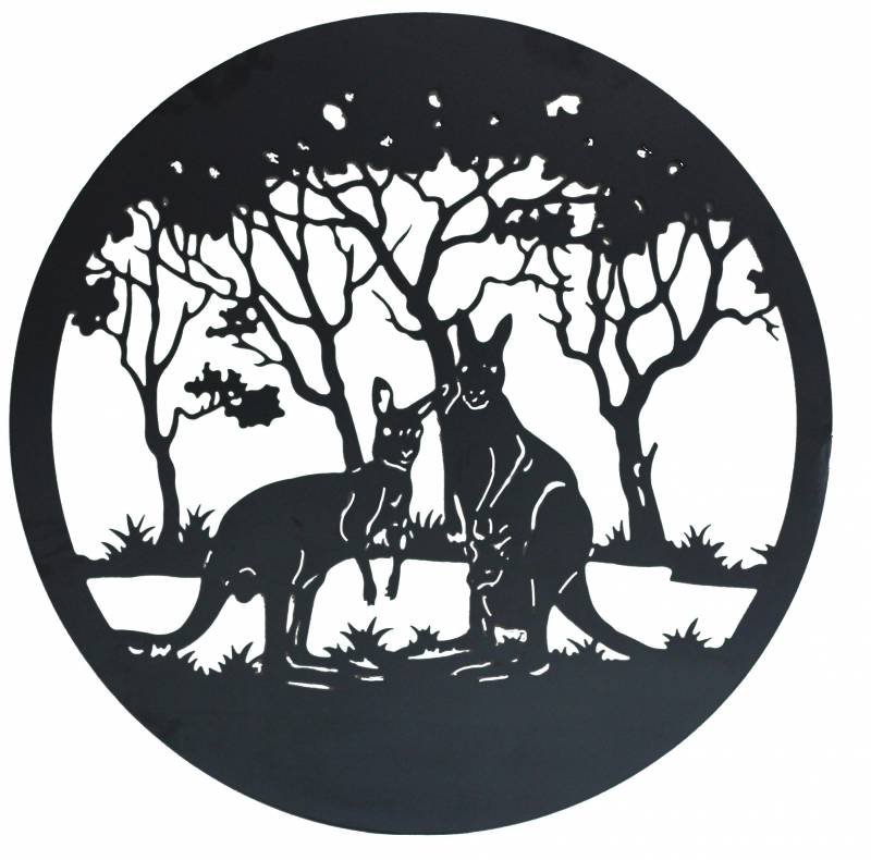 Kangaroos Family Metal Wall Art