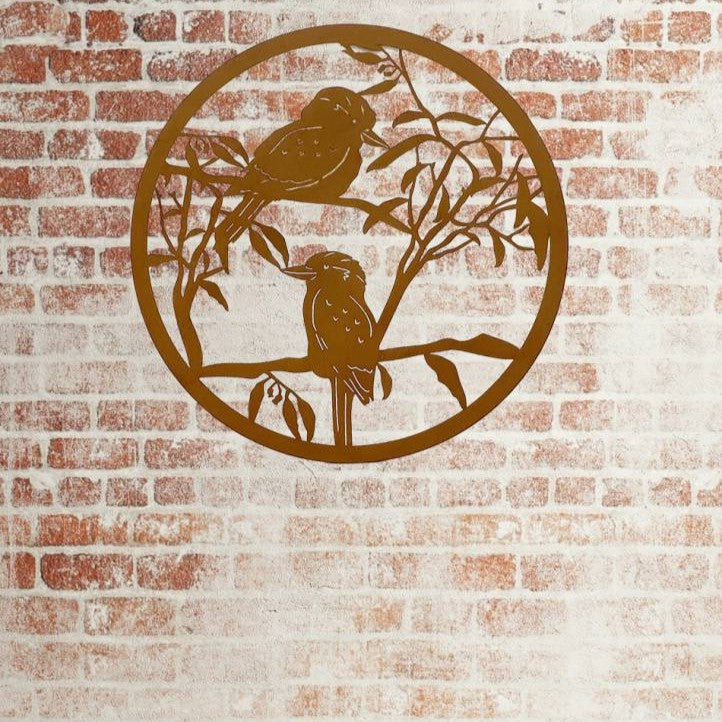 Kingfishers in a Tree Metal Wall Art