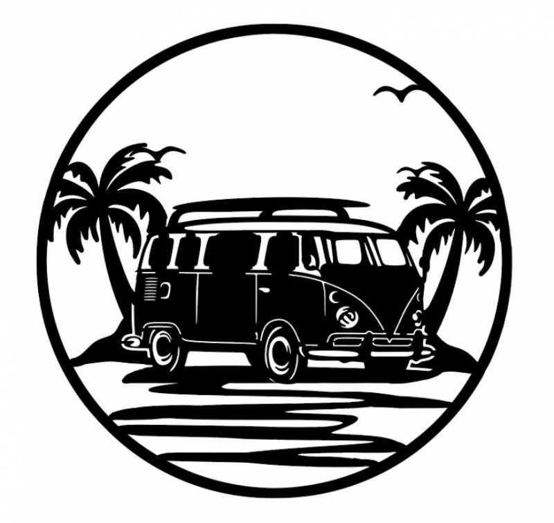 VW Combi Van Metal Wall Art