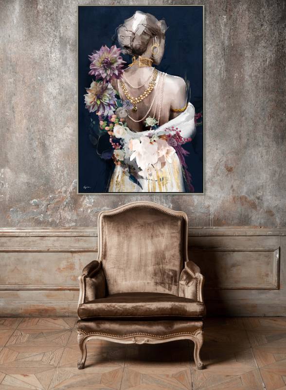 Woman with Floral Swathe Canvas