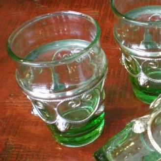 Moroccan Tea Glasses with Silver Embellishment - Set of 6