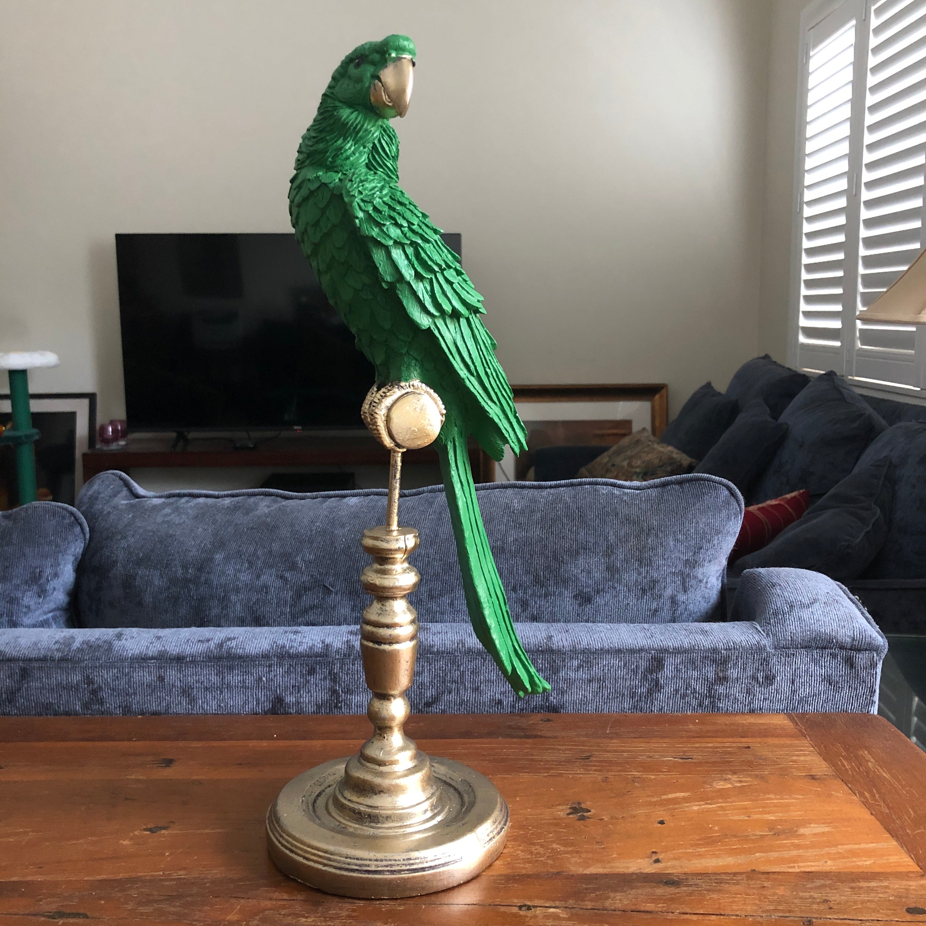 Parrot on Stand in Green