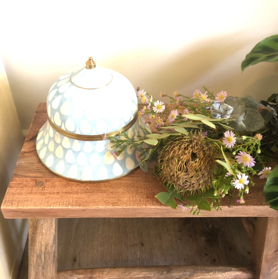 Bone Inlay Suri  Box in Powder Blue - Warehouse Sale