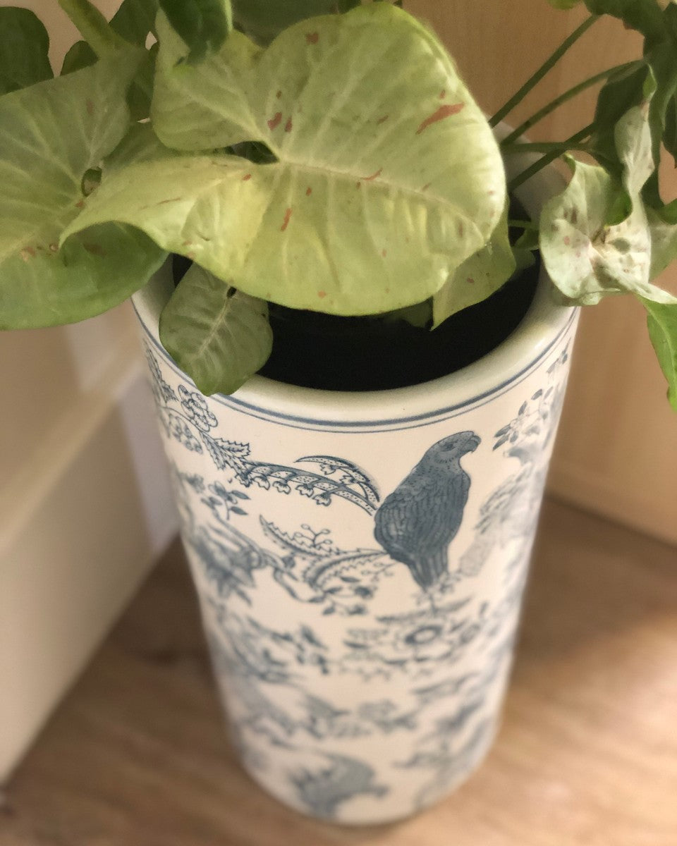 Chinoiserie Umbrella Stand/Planter in Blue