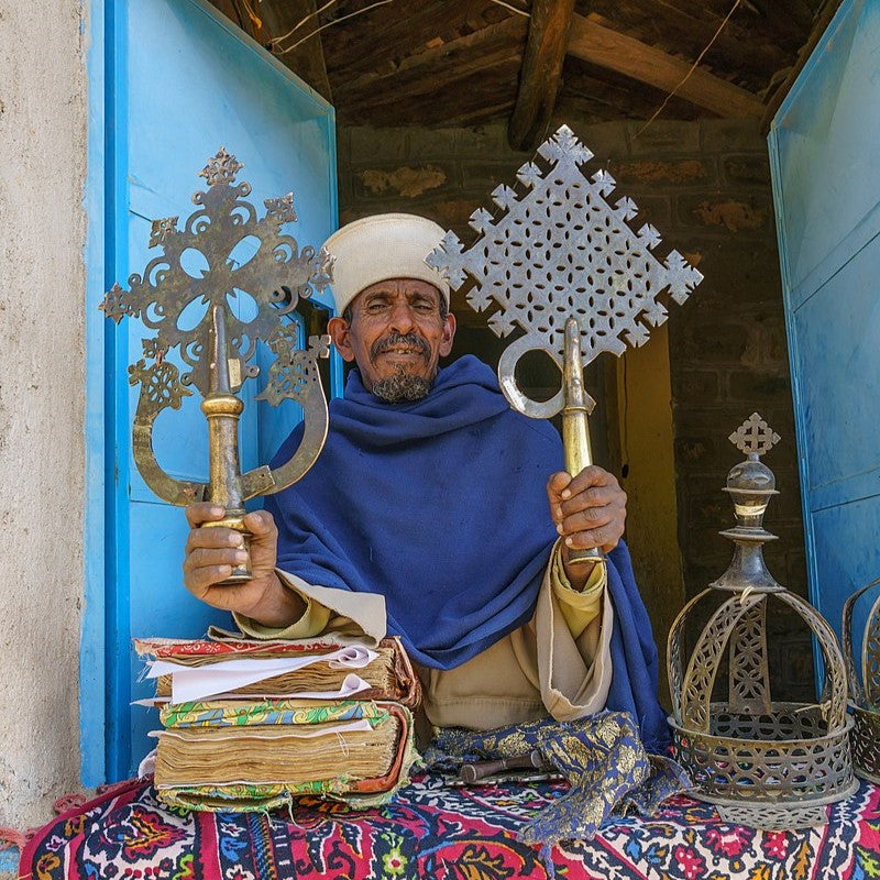 Ethiopian Cross in Silver - Extra Large