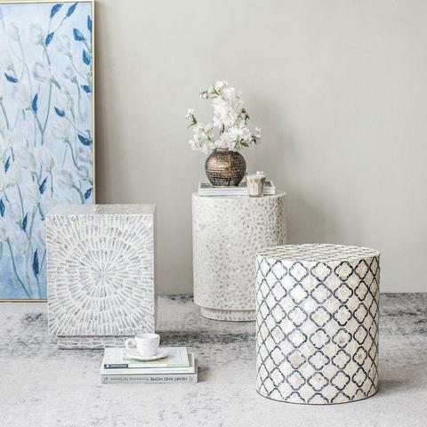Eilat Shell Stool Side Table