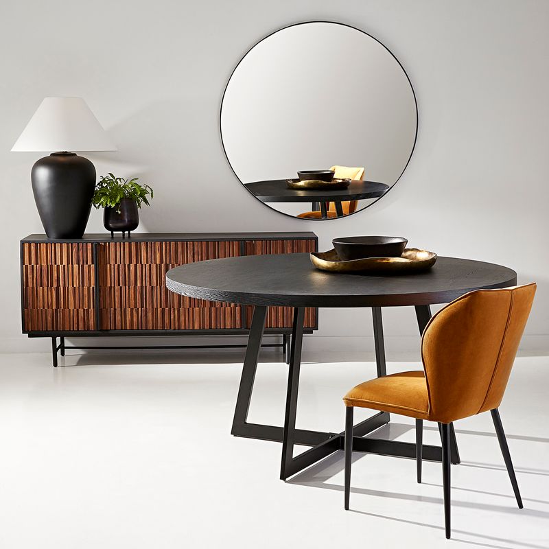 Gerald Round Dining Table in Black