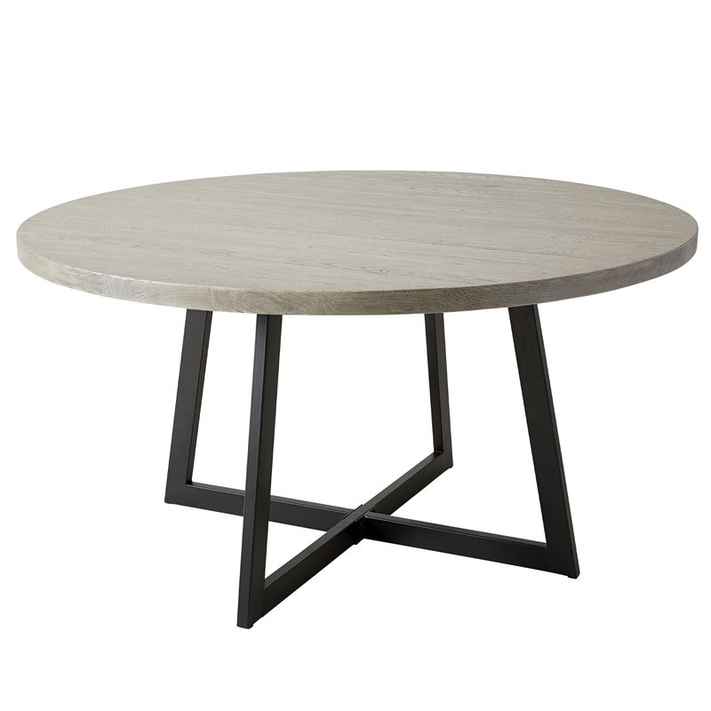 Gerald Round Dining Table in Grey