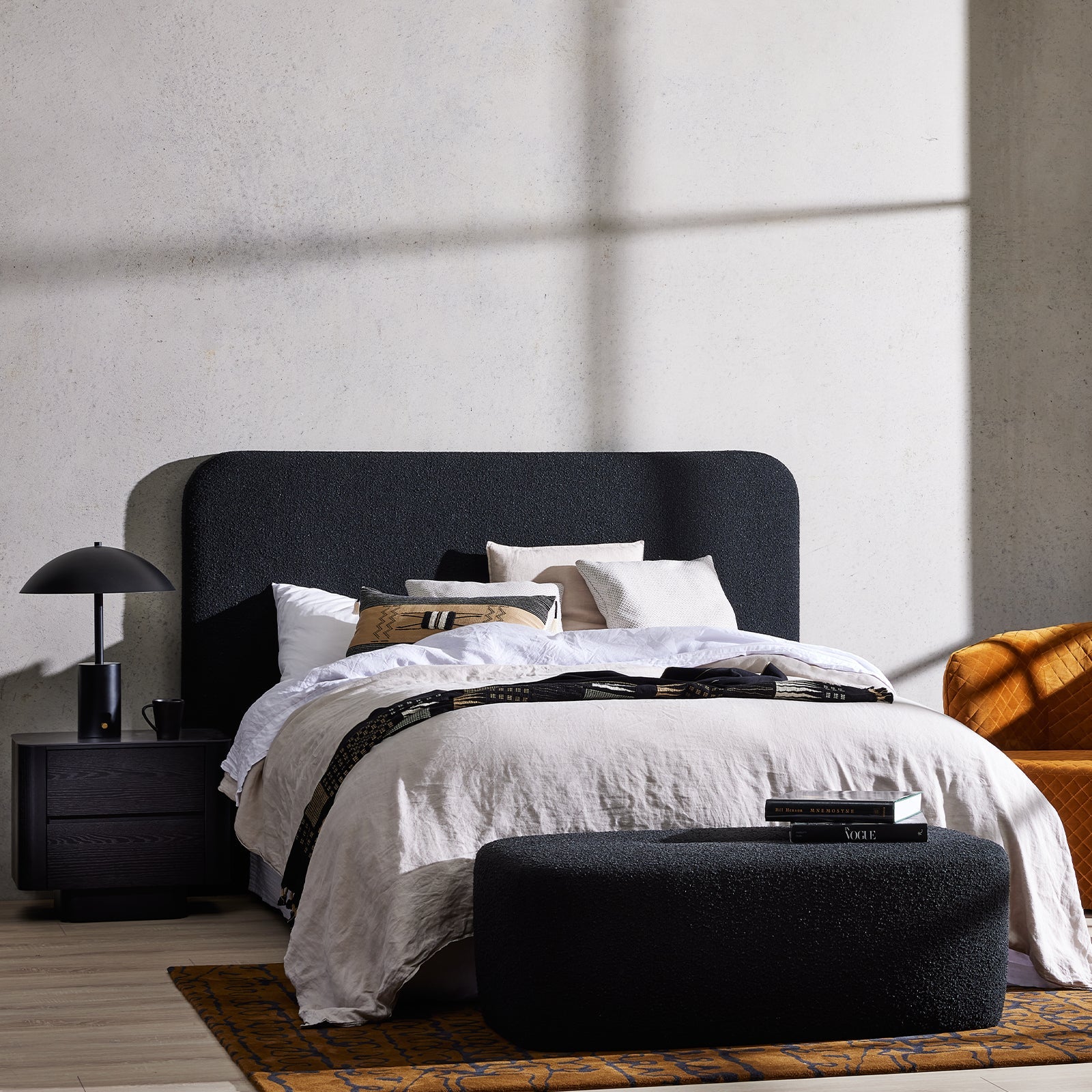 Paloma Boucle Bedhead in Charcoal