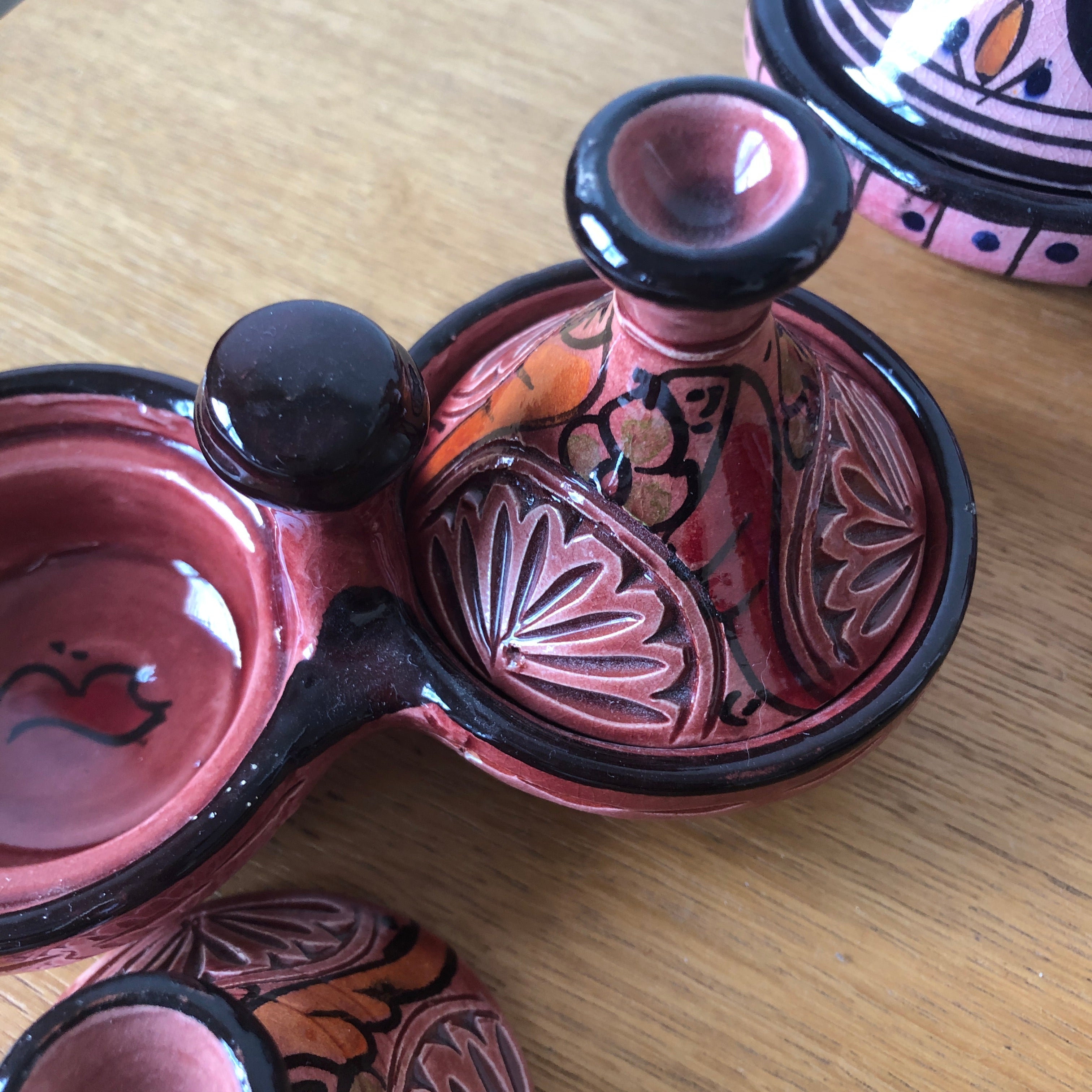 Moorish Fez Mini Dual Tagine in Auburn Red