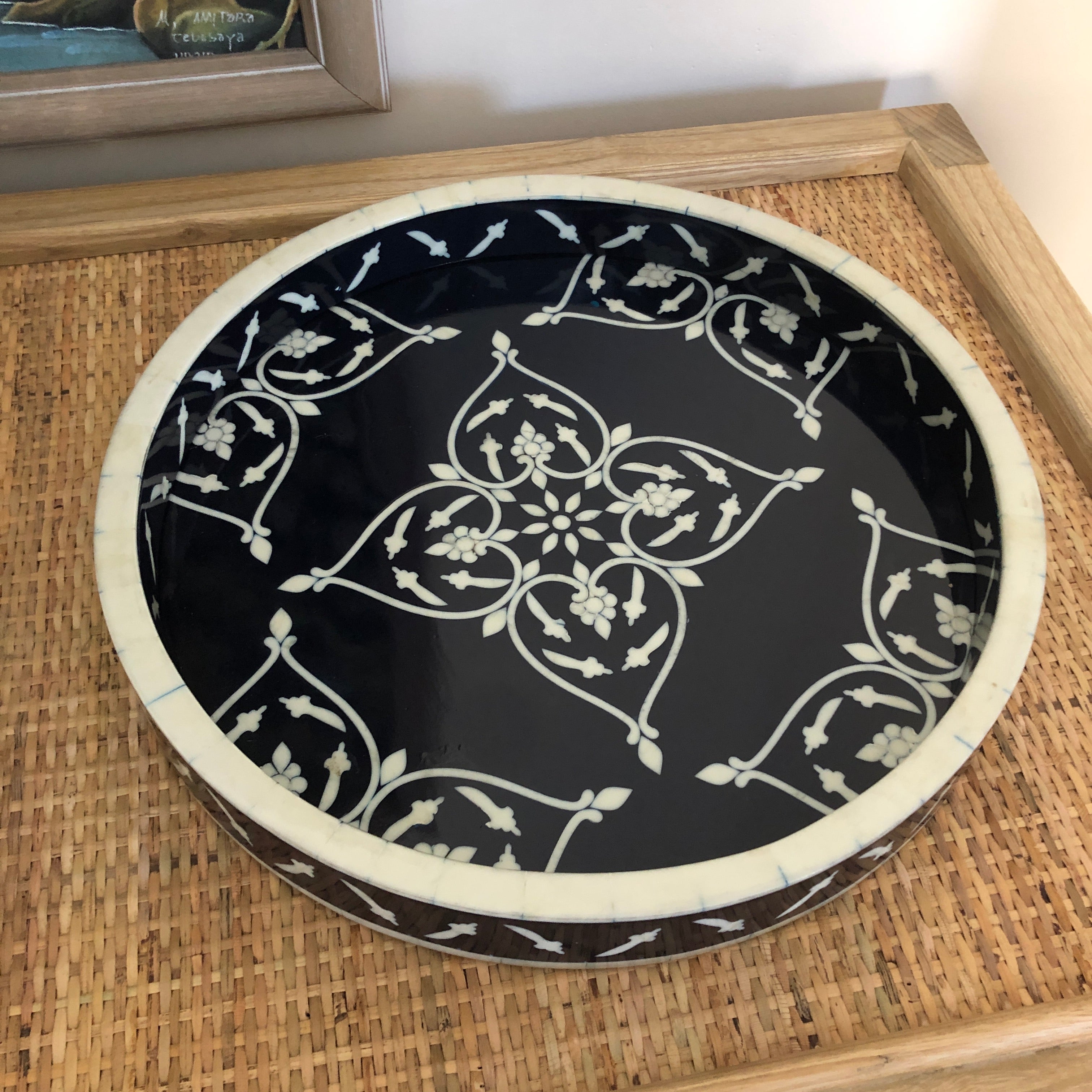 Bone Inlay Tray with Hearts