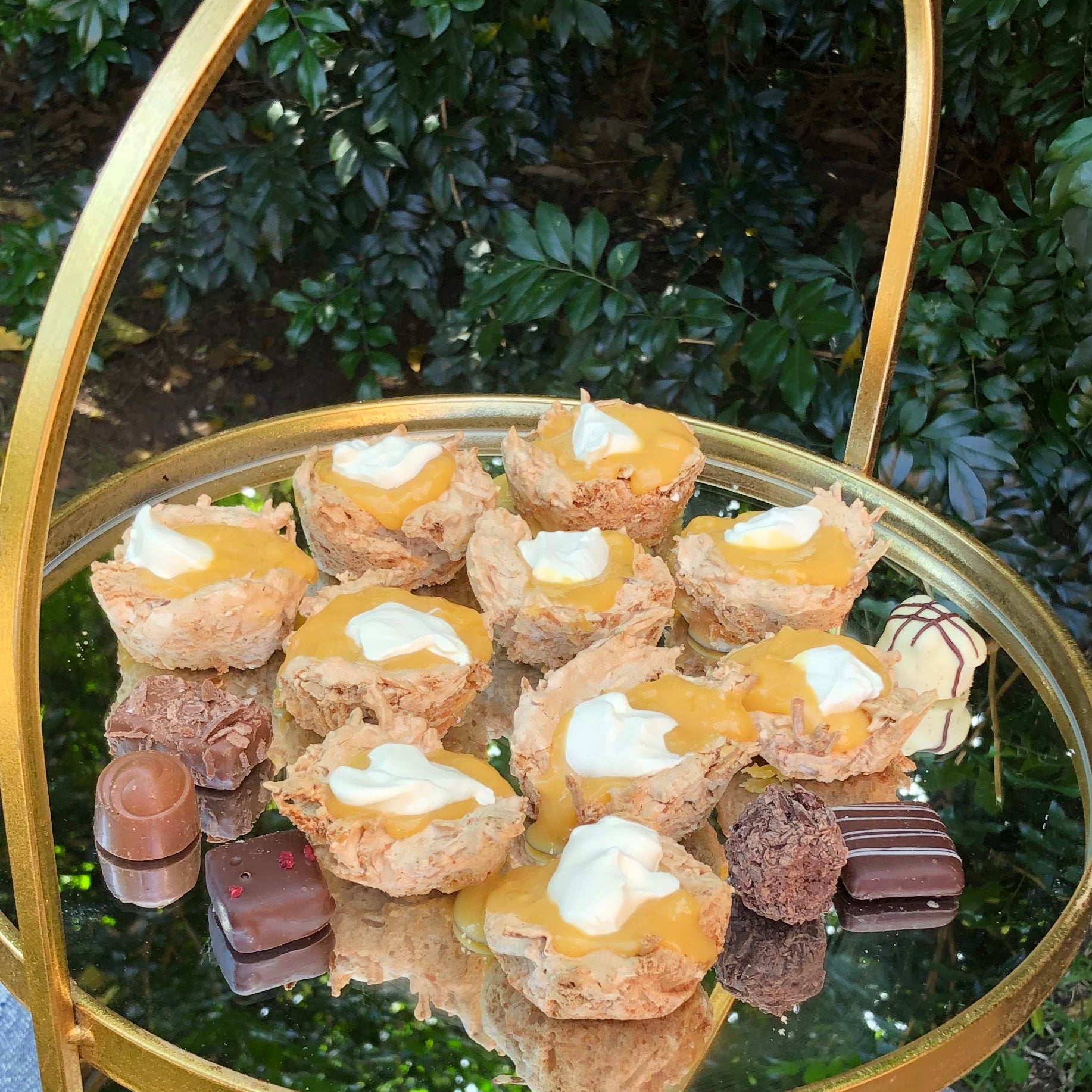 Brass & Glass  Cake Stand